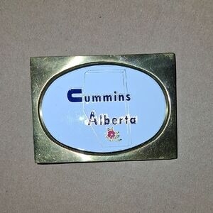 Alberta Cummins Solid Brass Belt Buckle.